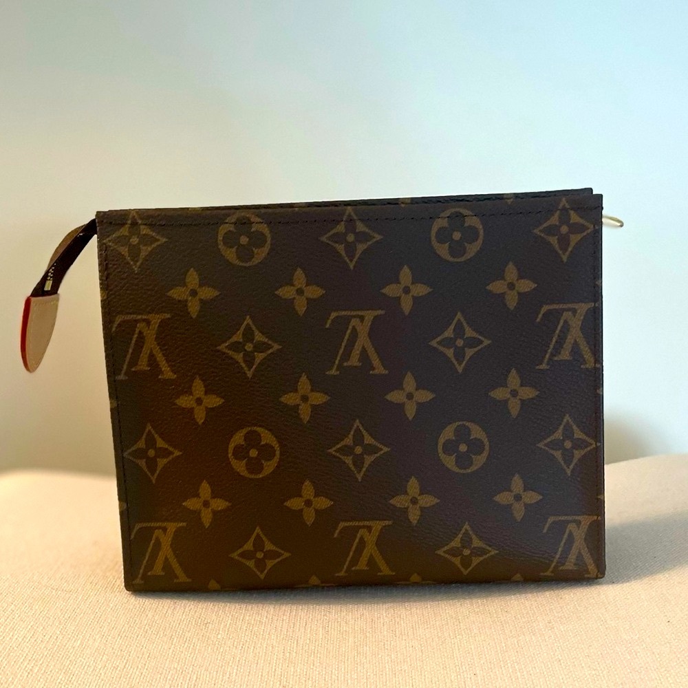 Authentic Louis Vuitton Brown Monogram Clutch/Toiletry Bag